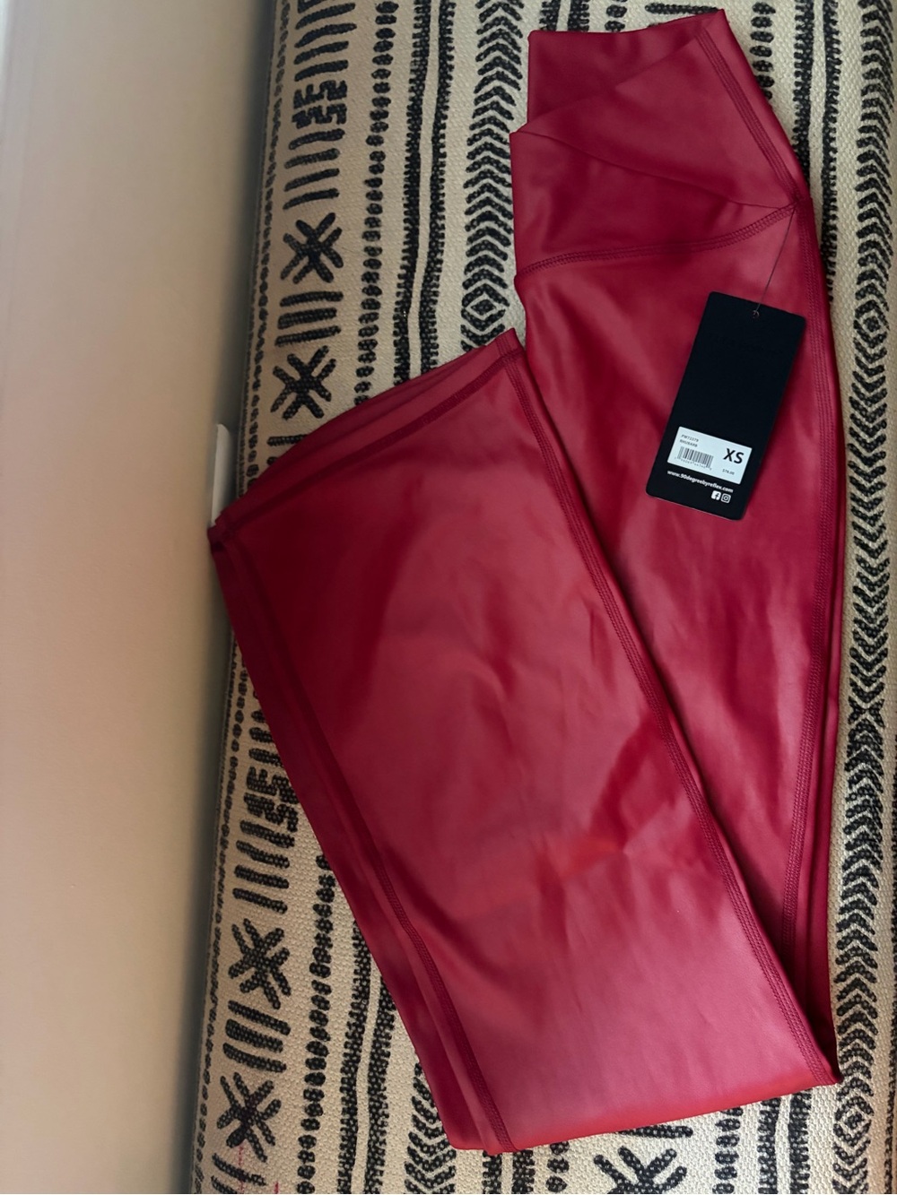 Women's Red Faux-Leather pants Reflex - Size XS